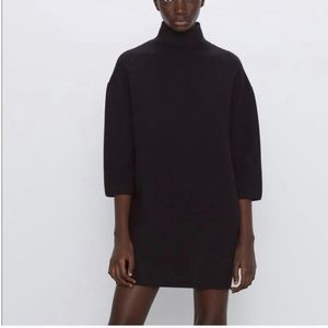 Zara turtleneck mini dress in black